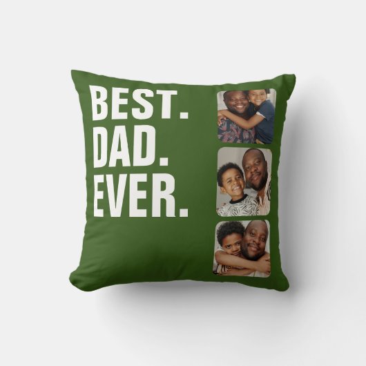 父パーソナライズされたの日フォトギフト最高のパパ クッション (正面)