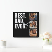 父パーソナライズされたの日フォトギフト最高のパパ スクエア壁時計 (ホーム)