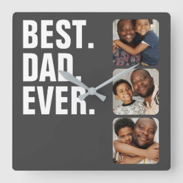 父パーソナライズされたの日フォトギフト最高のパパ スクエア壁時計