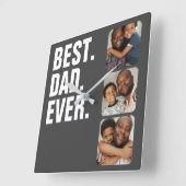 父パーソナライズされたの日フォトギフト最高のパパ スクエア壁時計 (傾斜)