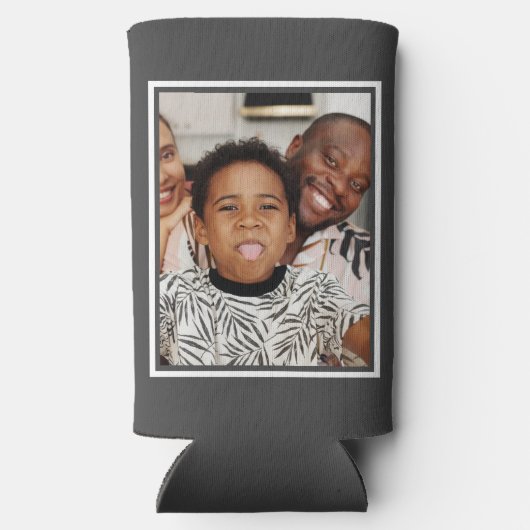 父パーソナライズされたの日フォトギフト最高のパパ スリム缶クーラー (裏面)