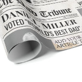 父パーソナライズされたの日ラッピング紙新聞 ラッピングペーパー (ロールコーナー)