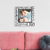 父パーソナライズされたの日ワードコラージホワイト キャンバスプリント (インサイチュ (リビング))