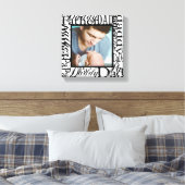 父パーソナライズされたの日ワードコラージホワイト キャンバスプリント (インサイチュ (寝室))
