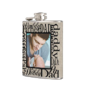 父パーソナライズされたの日ワードコラージュバーラップ フラスク (左)