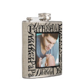 父パーソナライズされたの日ワードコラージュバーラップ フラスク (右)