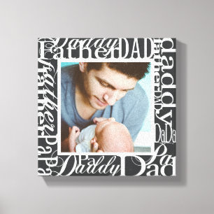 父パーソナライズされたの日ワードコラージュ写真プリント キャンバスプリント
