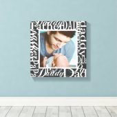 父パーソナライズされたの日ワードコラージュ写真プリント キャンバスプリント (インサイチュ (ウッドフロア))