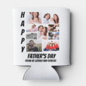 父パーソナライズされたの日9写真コラージュ 缶クーラー (裏面)