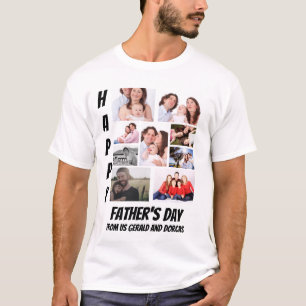 父パーソナライズされたの日9写真コラージュTシャツ Tシャツ