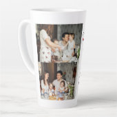 父パーソナライズされたの日、2つの写真コラージュのギフト カフェラテマグ (左アングル)