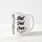 父パーソナライズされたの日、2つの写真コラージュのギフト コーヒーマグカップ (正面右)