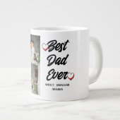 父パーソナライズされたの日、2つの写真コラージュのギフト ジャンボコーヒーマグカップ (正面右)