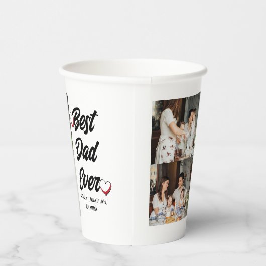 父パーソナライズされたの日、2つの写真コラージュのギフト 紙コップ (右)