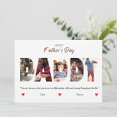 父パーソナライズされたの日DADDYフォトコラージュ 招待状 (スタンド正面)