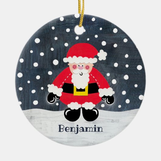 父パーソナライズされたクリスマスツリー装飾 セラミックオーナメント (正面)