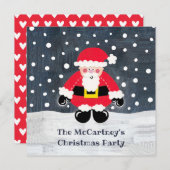 父パーソナライズされたクリスマスパーティの招待状 (正面/裏面)