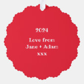 父パーソナライズされたクリスマス・サンタクロース オーナメントカード (裏面)