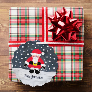 父パーソナライズされたクリスマス・サンタクロース オーナメントカード