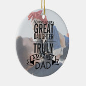 父パーソナライズされた娘フォトオーナメント セラミックオーナメント (右)