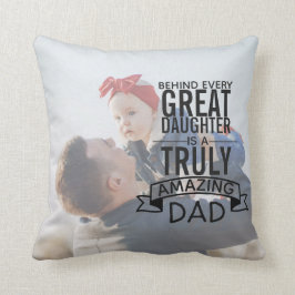 父パーソナライズされた娘フォトピロー クッション