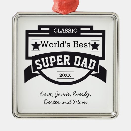 父パーソナライズされた最高の賞オーナメント メタルオーナメント (正面)