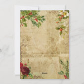 父ビクトリアンクリスマスフローラエフェメラ シーズンカード (裏面)