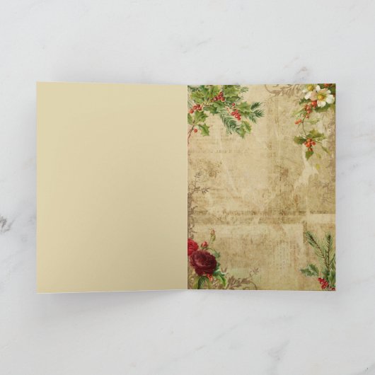 父ビクトリアンクリスマスフローラエフェメラ シーズンカード (内部)