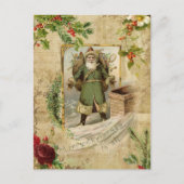 父ビクトリアンクリスマスフローラエフェメラ シーズンポストカード (正面)