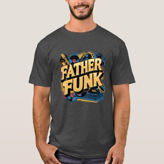 父ファンクデザインへ父祝ヴィンテージ Tシャツ (正面)