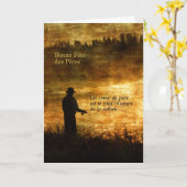 父フランスのの日の漁師サンライズ池 カード (黄色い花)