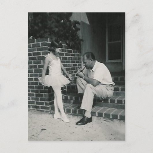 父ポストカード付きバレリーナ ポストカード (正面)