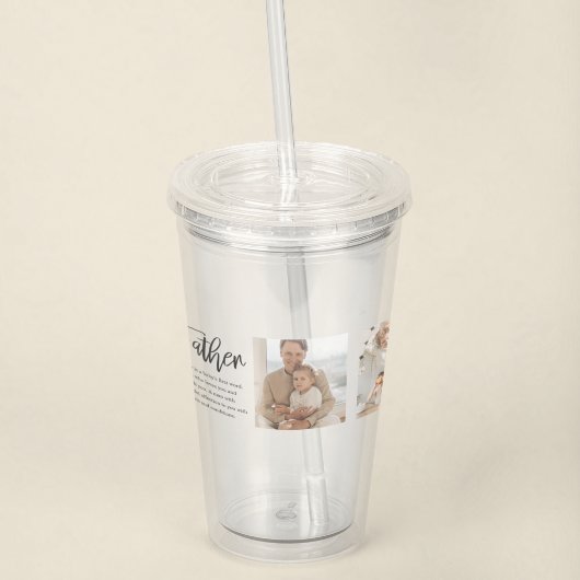 父モダンとコラージュ写真最高の引用文 アクリルタンブラー