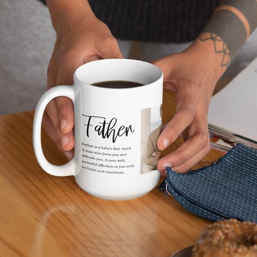 父モダンとコラージュ写真最高の引用文 コーヒーマグカップ