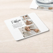 父モダンとコラージュ写真最高の引用文 スクエアペーパーコースター (アングル)