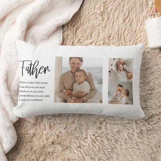 父モダンとコラージュ写真最高の引用文 ランバークッション (ブランケット)