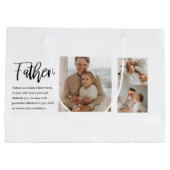 父モダンとコラージュ写真最高の引用文 ラージペーパーバッグ (裏面)