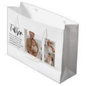 父モダンとコラージュ写真最高の引用文 ラージペーパーバッグ (正面アングル)