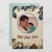 父モダンの日のカード – パパのためのメッセージ シーズンカード (正面/裏面)