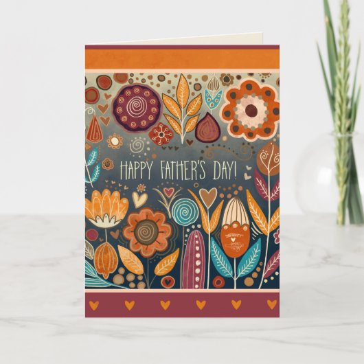 父モダンの日のフローラのインスピレーション男らし カード (正面)