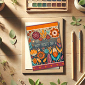 父モダンの日のフローラのインスピレーション男らし カード