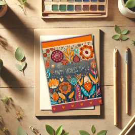 父モダンの日のフローラのインスピレーション男らし カード