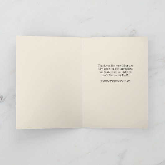 父モダンの日のフローラ男らしハート カード (内部)