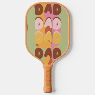 父モダンの日のレトロパターンパパメッセージ写真 ピックルボールラケット