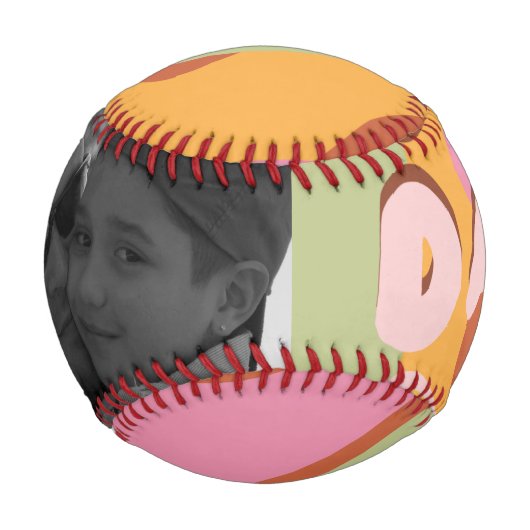 父モダンの日のレトロパターンパパメッセージ写真 野球ボール (正面)