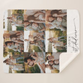 父モダンの日の写パーソナライズされた真ファミリー シェルパブランケット (正面(横))