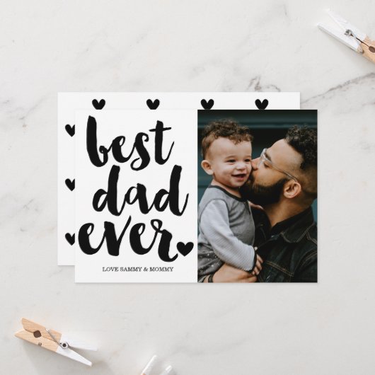 父モダンの日の写真 カード (正面/裏面インサイチュ)