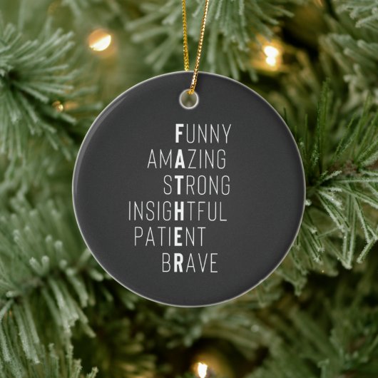 父モダン定義手書き子供の名前 セラミックオーナメント (ツリー)