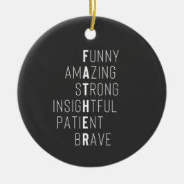 父モダン定義手書き子供の名前 セラミックオーナメント