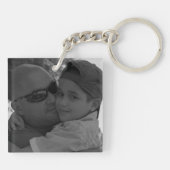 父モダン日レトロパターンパパメッセージ キーホルダー (裏面)